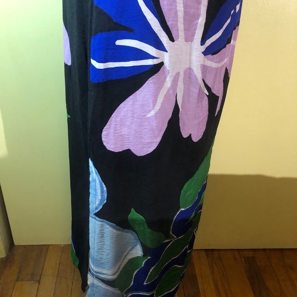 Anthropologie Puff Sleeve Floral Maxi Dress Slit Both Sides - Picture 8 of 16